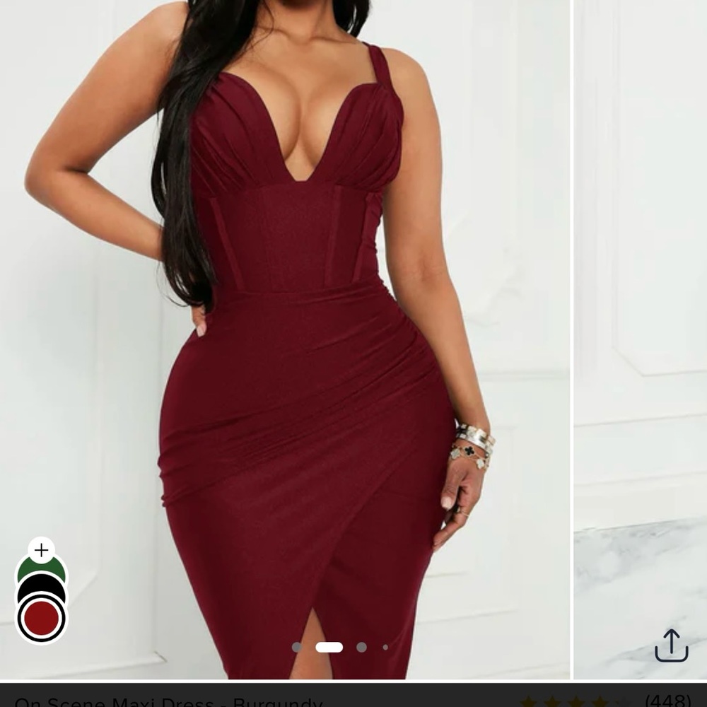 Fashion Nova Deep Red Maxi Dress